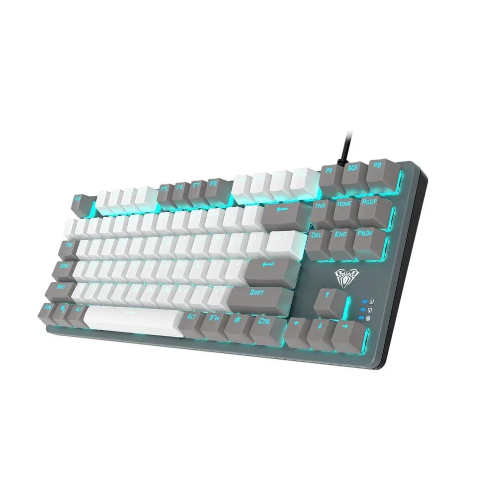 AULA F3287 Tenkeyless Mechanical Wired USB Gaming Keyboard, Grey-White - (AULA-F3287) - Navgun Global