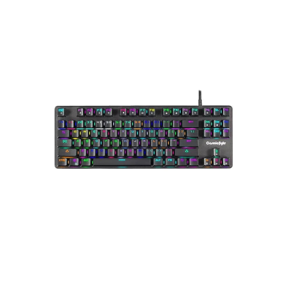 Cosmic Byte CB-GK-16 Firefly Per-Key RGB TKL Mechanical Keyboard with Swappable Outemu Blue Switch, Macros, Software (Black) - Navgun Global
