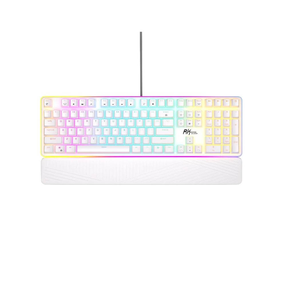 ROYAL KLUDGE RK918 Full Size Wired Mechanical Gaming Keyboard - White - Navgun Global